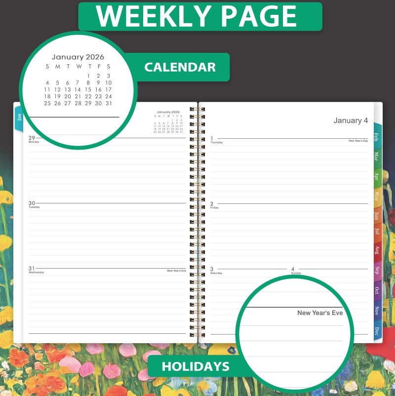 Lortarl 2026 Planner - 2026 Planner Weekly and Monthly, January 2026-December 2026 planners, Large Weekly Monthly Planners, 8.5''x11, with 12 Colorful Tabs, Flexible Cover - Image 5